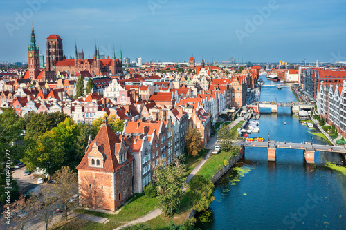 The Main Town of Gdansk at summer, Poland.