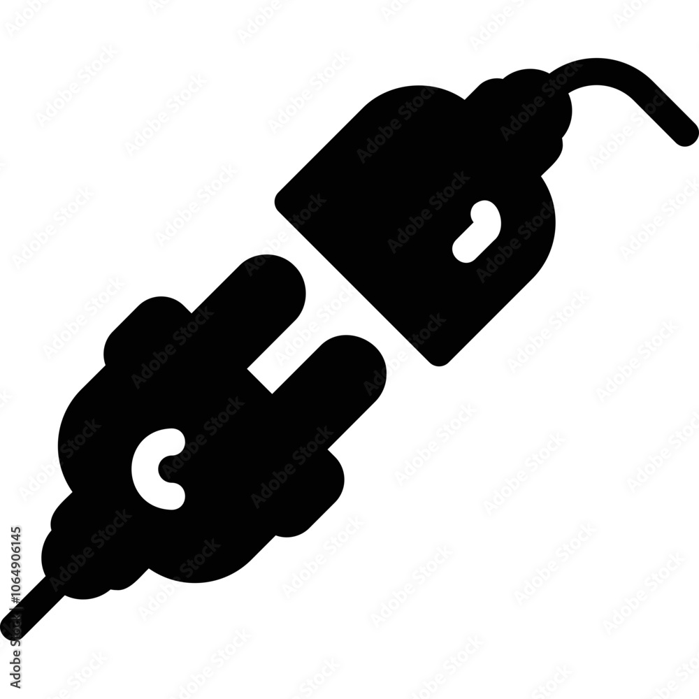 Flat illustration on a theme plug socket, extension cord Flat illustration on a theme plug socket, extension cord