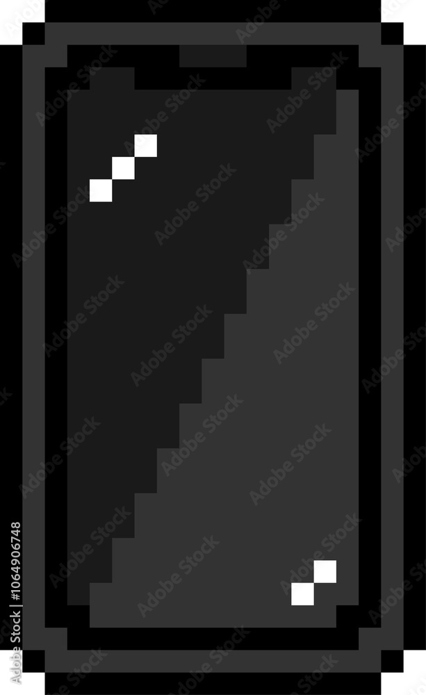 Naklejka premium iPhone 12 スマートフォン3 ブラックドット絵 8bit (.PNG)