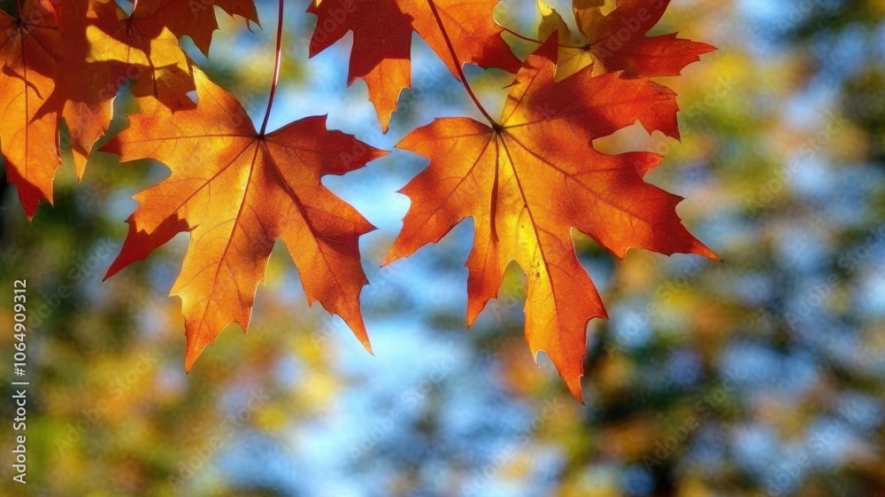 Autumn background with maple leaves and bokeh,Fall blurred background, Yellow and red maple leaves are flying and falling down. Autumnal landscape.water drop on leaf,space for text. Autumn background with maple leaves and bokeh,Fall blurred background, Yellow and red maple leaves are flying and falling down. Autumnal landscape.water drop on leaf,space for text.
