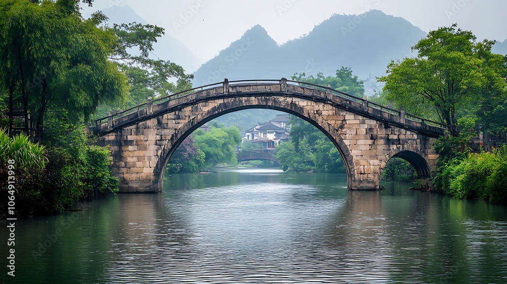 Fototapeta premium old bridge over the river