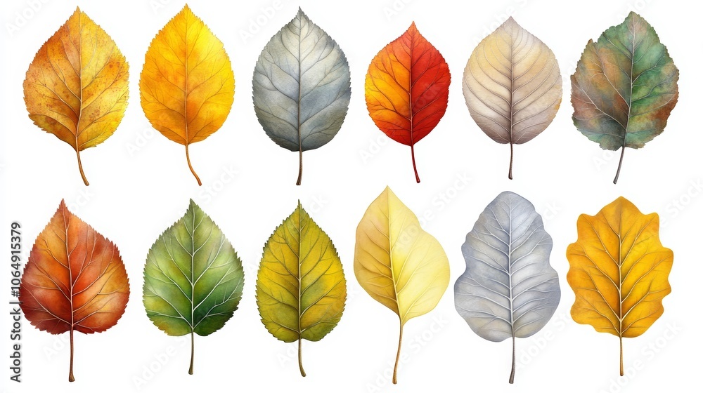 A kaleidoscope of autumn colors, stunning display of nature's vibrant transformation in fallen leaves A kaleidoscope of autumn colors, stunning display of nature's vibrant transformation in fallen leaves