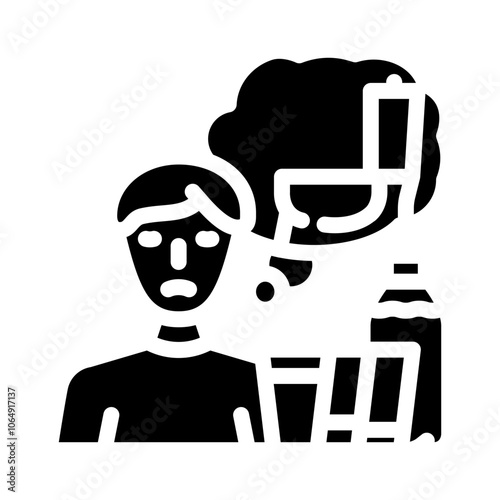 excessive thirst urination disease symptom glyph icon vector. excessive thirst urination disease symptom sign. isolated symbol illustration