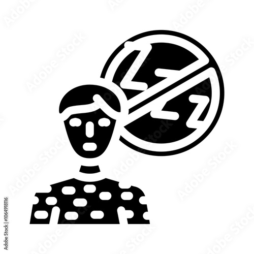 difficulty sleeping disease symptom glyph icon vector. difficulty sleeping disease symptom sign. isolated symbol illustration