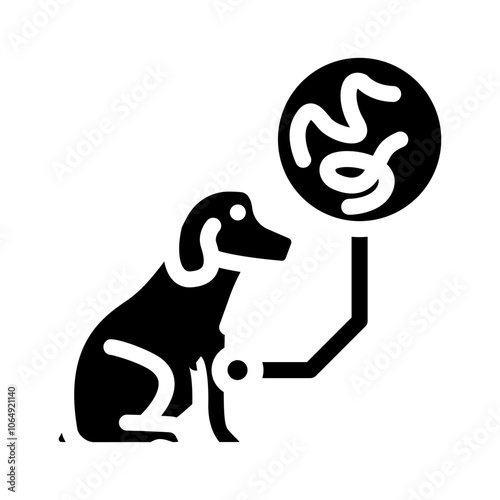 dog parasite worm glyph icon vector. dog parasite worm sign. isolated symbol illustration