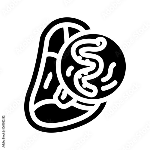 helminth meat parasite glyph icon vector. helminth meat parasite sign. isolated symbol illustration