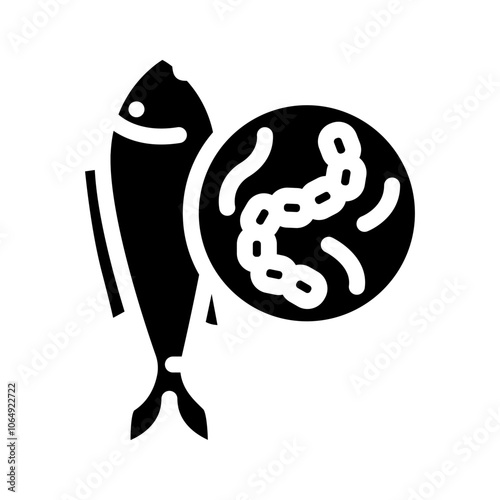 helminth fish parasite glyph icon vector. helminth fish parasite sign. isolated symbol illustration