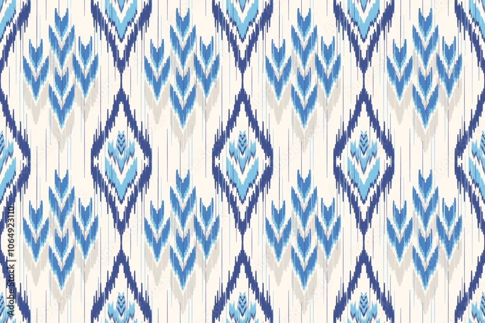 Ethnic ikat seamless pattern.beautiful pattern. floral embroidery, bohemian style, abstract flower art print. ethnic ikat abstract art. seamless fabric. ikat design for fabric, wallpaper, clothing. Ethnic ikat seamless pattern.beautiful pattern. floral embroidery, bohemian style, abstract flower art print. ethnic ikat abstract art. seamless fabric. ikat design for fabric, wallpaper, clothing.