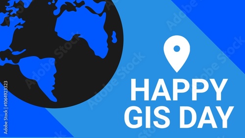 Happy GIS Day web banner design illustration 
