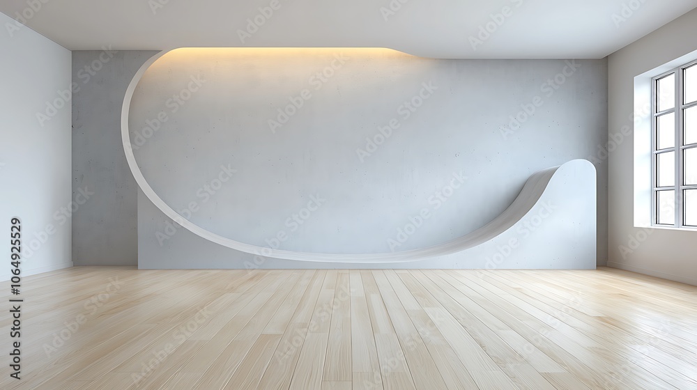 Fototapeta premium Explore modern interior design trends with sleek curves and minimalist aesthetics in contemporary spaces