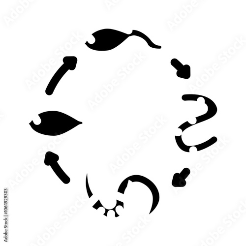 worm lifecycle parasite glyph icon vector. worm lifecycle parasite sign. isolated symbol illustration