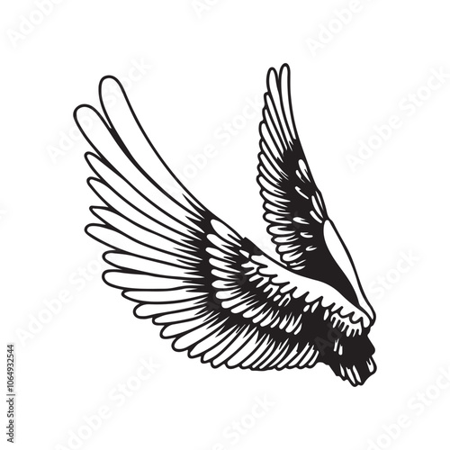 tattoo, flying, bird,wings vector design 