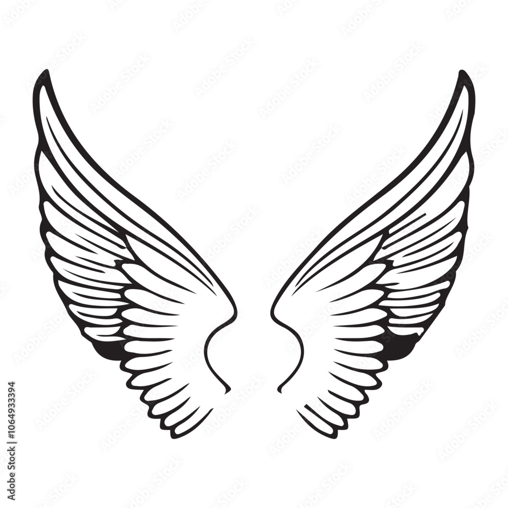 Obraz premium tattoo, flying, bird,wings vector design 