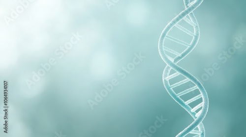 DNA helix with science background: A vibrant rendering of a DNA helix gracefully spirals against a luminous, soft-focus backdrop. Perfect for illustrating concepts of genetics, biology.
