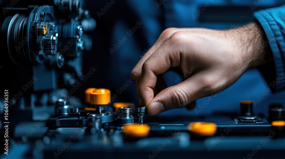 Operator programming a CNC milling machine, showcasing the blend of traditional machining skills and modern technology in manufacturing Operator programming a CNC milling machine, showcasing the blend of traditional machining skills and modern technology in manufacturing