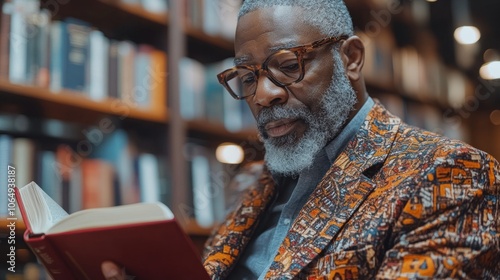 Man relaxing with a book after work, showing the importance of unwinding and dedicating time to personal interests photo