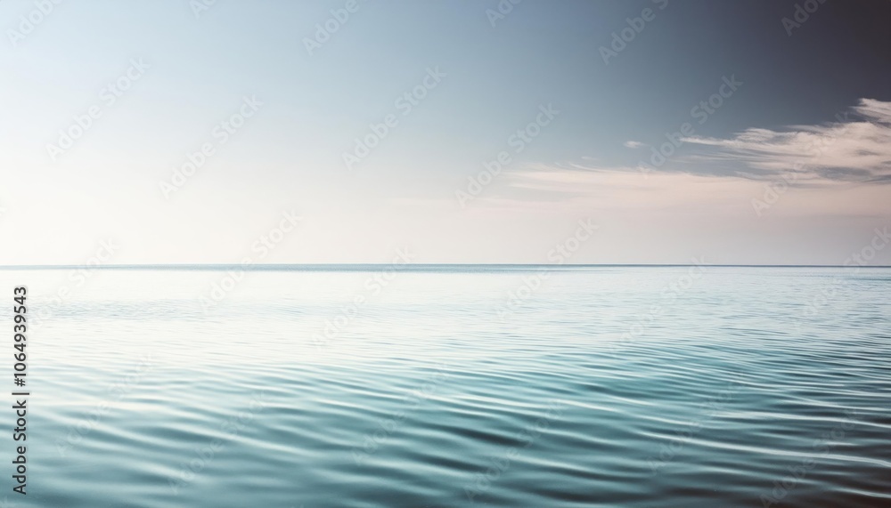 Obraz premium Tranquil Blue Sky and Water Backgrounds Serene Scenes for Creative Projects