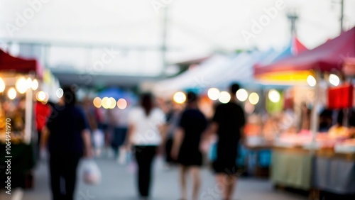Wallpaper Mural An abstract blur of a bustling outdoor market, with colorful stalls and mingling visitors.
 Torontodigital.ca