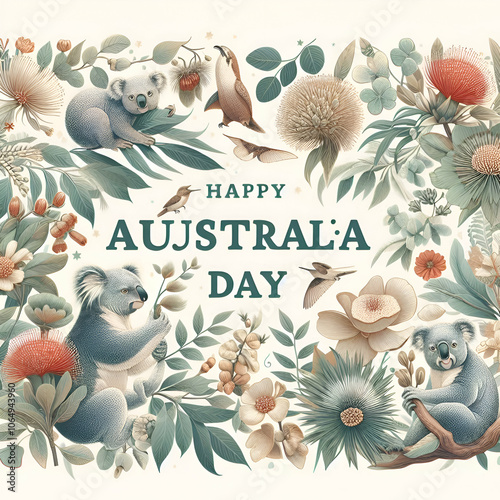 Happy Australian Day Banner design wallpaper background  photo