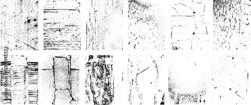 Grunge textures set. Collection of vector, distress, textures .Simply Place grungy textured overlay over any Object to Create grunge ,dirty effect .Various distressed texture for your design. 
