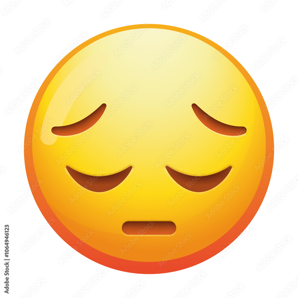 A pensive emoji face with downcast eyes and a small frown, expressing deep thought or sadness in gentle yellow tones. A pensive emoji face with downcast eyes and a small frown, expressing deep thought or sadness in gentle yellow tones.