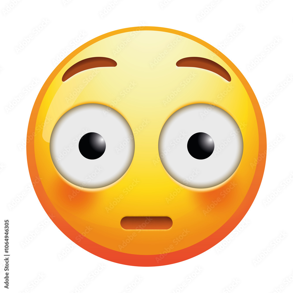 A flushed emoji face with rosy cheeks and wide eyes, expressing embarrassment or shyness in soft yellow tones. A flushed emoji face with rosy cheeks and wide eyes, expressing embarrassment or shyness in soft yellow tones.