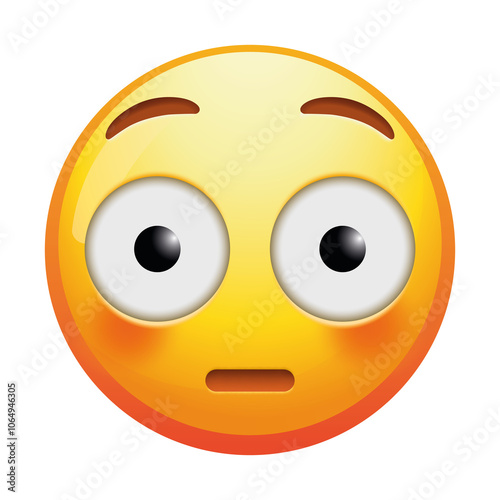 A flushed emoji face with rosy cheeks and wide eyes, expressing embarrassment or shyness in soft yellow tones.