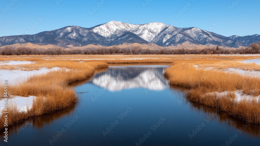 Obraz premium Snowy Mountain Reflection 