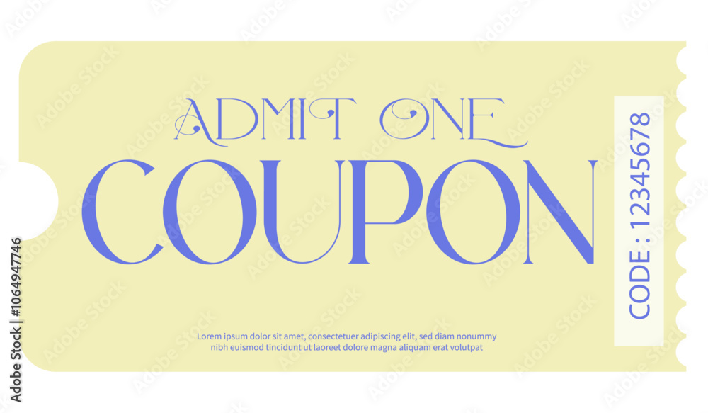 Fototapeta premium Coupon, admit one ticket
