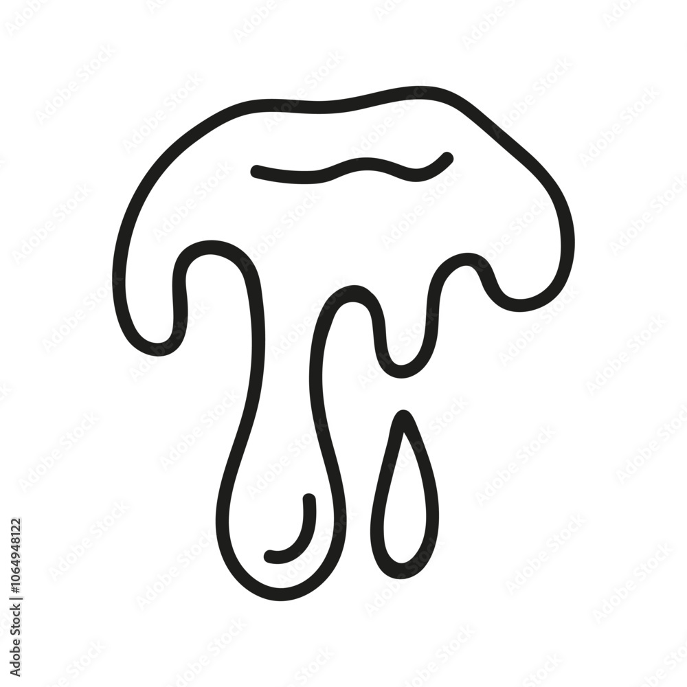 Hand drawn linear dripping flow liquid melt and drop. Doodle water splashes graphic illustration Hand drawn linear dripping flow liquid melt and drop. Doodle water splashes graphic illustration