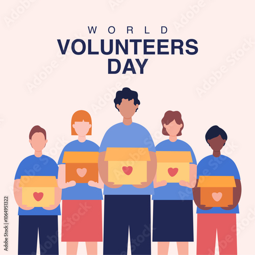 vector international volunteers day poster template