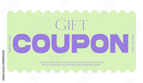 Gift voucher with coupon. coupon vector. discount coupon.