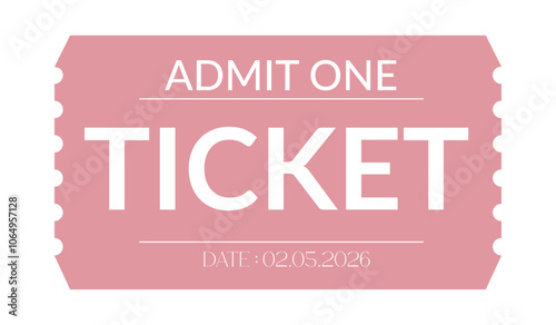 Ticket, admit one ticket isolated, Admit one ticket, Ticket	