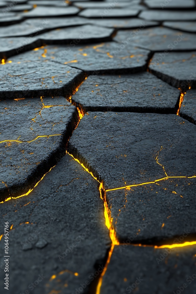 Obraz premium Dynamic Abstract Background with Black and Yellow Hexagon Patterns for Modern and Stylish Visuals