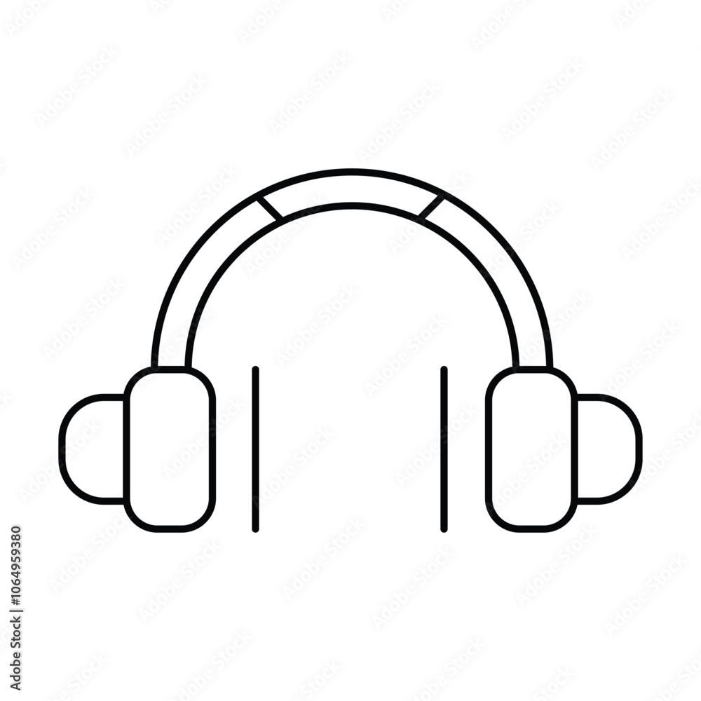 Fototapeta premium earphones icon vector on white background 