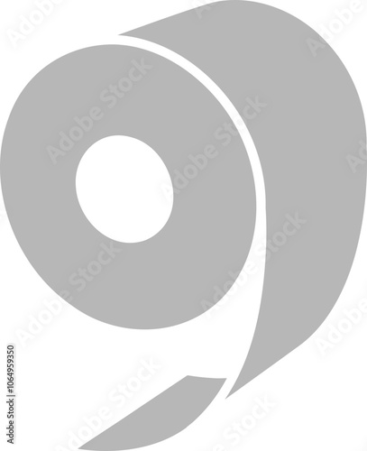 Toilet paper roll or tube icon design, template for wc. Bathroom hygiene icons, kitchen cleaning towel. Blank soft scroll product.