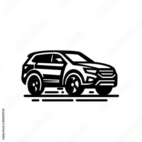 Modern SUV Side Profile Vector - Sleek Car Silhouette Illustration for Urban and Adventure Design