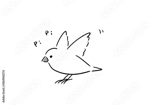 元気な白文鳥 mono