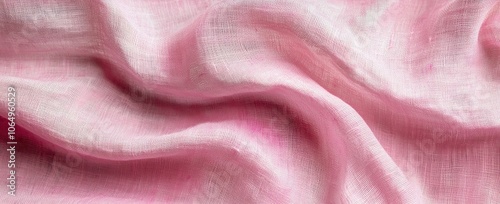 Soft pink fabric texture with delicate folds and fine woven pattern Generative AI