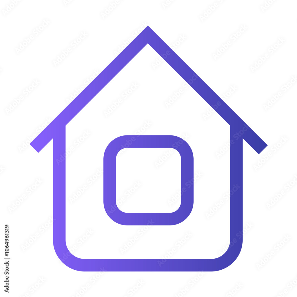 A simple house icon in modern design with purple gradient, perfect for technology or real estate applications A simple house icon in modern design with purple gradient, perfect for technology or real estate applications