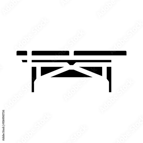 massage table spa therapy treatment glyph icon vector. massage table spa therapy treatment sign. isolated symbol illustration