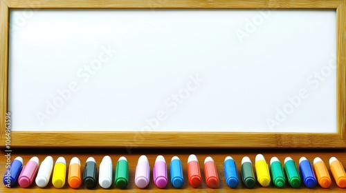 Colorful Markers and Empty Canvas for Creativity