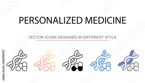 Personalized Medicine icon design with white background stock illustration