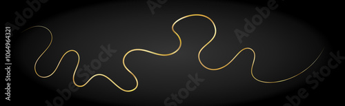 Golden doodle abstract line. Hand drawn curly swishes