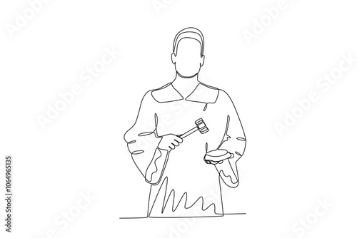 Wallpaper Mural Single continuous line drawing Professional Loyer, Diplomacy, The male judge will preside over the trial
 Torontodigital.ca