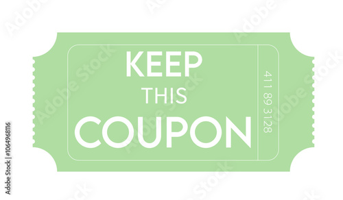 Coupon design, Ticket design template., Admit one ticket, illustration of a ticket, Coupon template, Vintage coupon, Green coupon