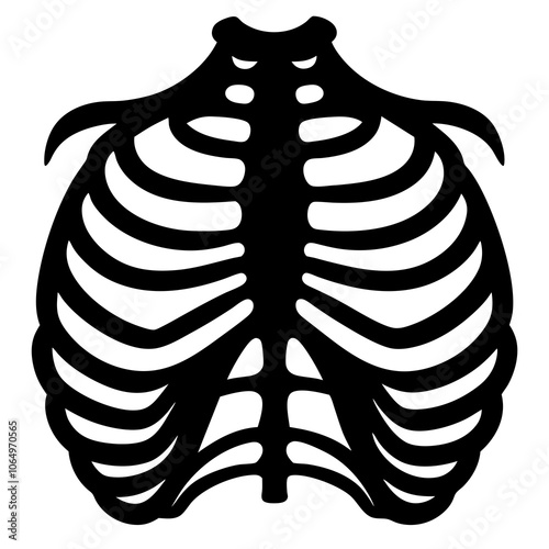 Ribcage Silhouette vector illustration