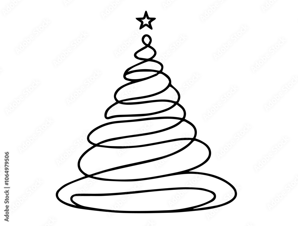 minimalistic Christmas tree drawing, perfect for seasonal branding and graphic projects black vector minimalistic Christmas tree drawing, perfect for seasonal branding and graphic projects black vector
