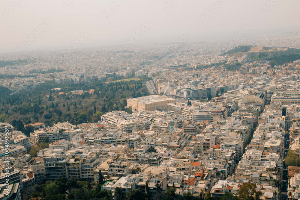Obraz premium landscape views taken from the Acropolis and Parthenon Athens Greece