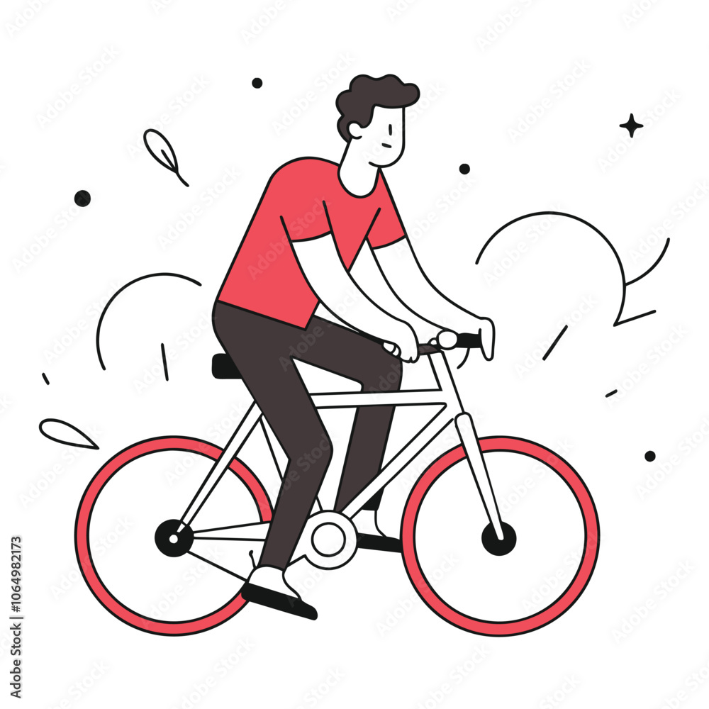 Fototapeta premium cycling business illustration of a man 